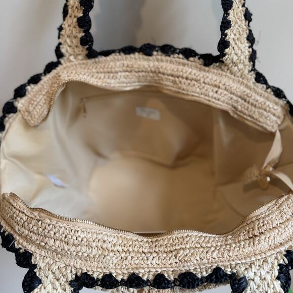 Kate Spade Raffia Bow Tote Bag Target exclusive Natural Straw NWT Beach Travel - Picture 5 of 6